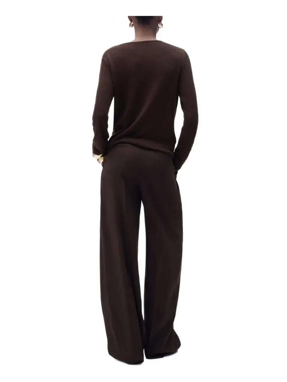 Mango Linen-Blend Boat-Neck Sweater NWT Rosa Chocolate Small - Picture 7 of 8